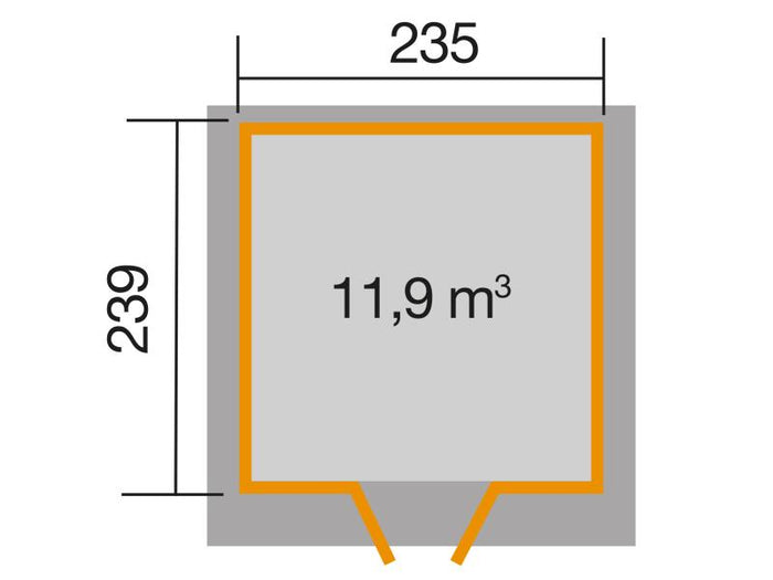 Weka Gartenhaus 227 Größe 2 grau