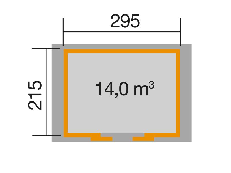 Weka Gartenhaus 228 grau 21 mm