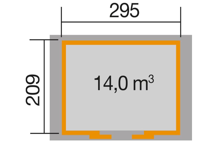 Weka Gartenhaus 228 natur 21 mm