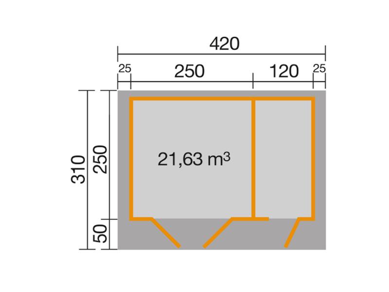 Weka Gartenhaus 253 Gr. 2 natur