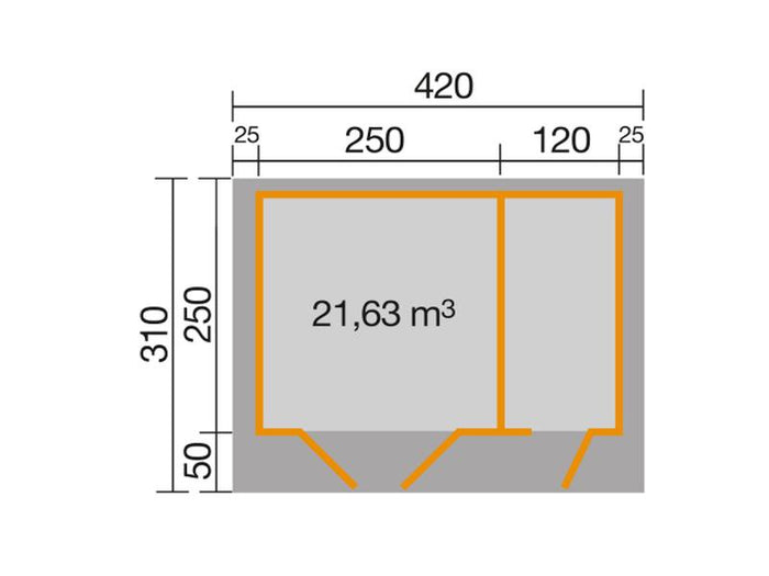 Weka Gartenhaus 253 Gr. 2 natur