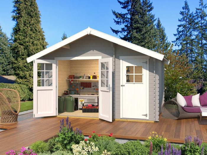 Weka Gartenhaus 253 Größe 1 28 mm hellgrau