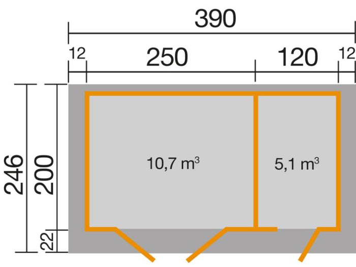 Weka Gartenhaus 254 Gr. 1 natur