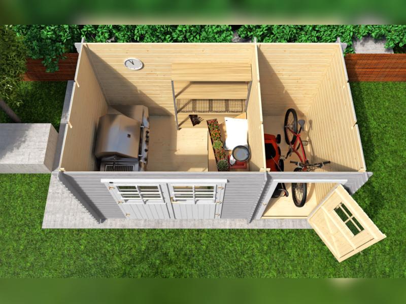 Weka Gartenhaus 254 Gr. 2 hellgrau