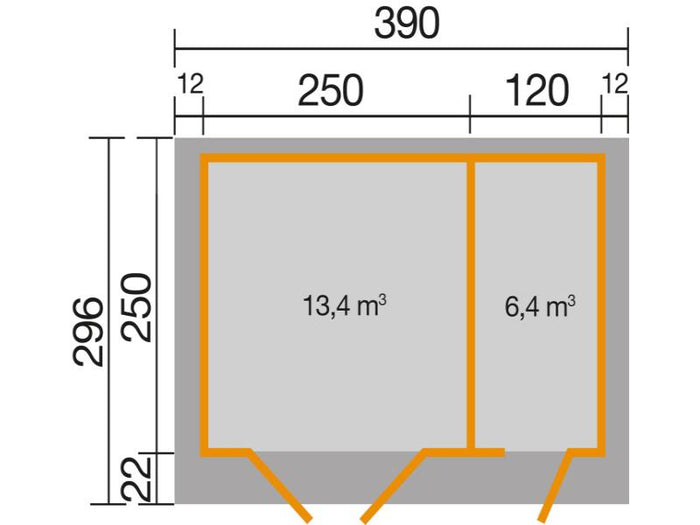 Weka Gartenhaus 254 Gr. 2 natur
