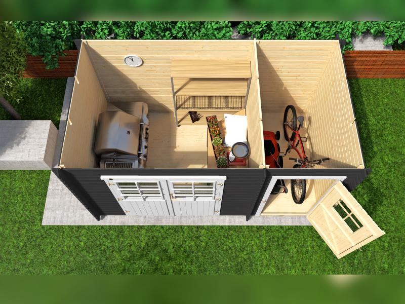 Weka Gartenhaus 254 Größe 1 28 mm graphitgrau