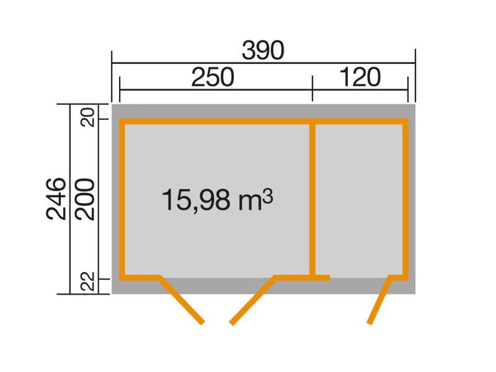 Weka Gartenhaus 254 Größe 1 28 mm graphitgrau