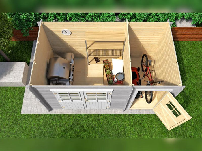 Weka Gartenhaus 254 Größe 1 hellgrau/weiss