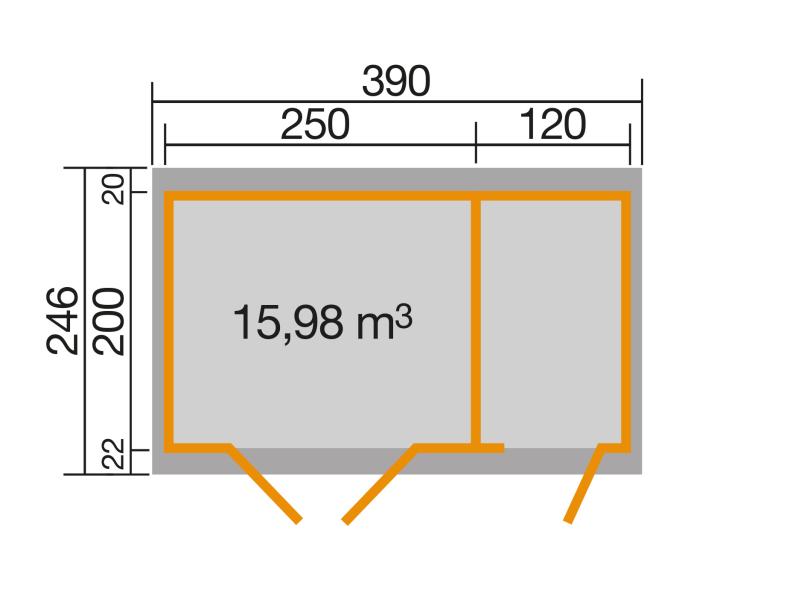 Weka Gartenhaus 254 Größe 1 hellgrau/weiss