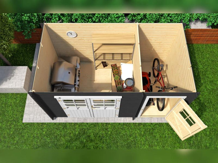 Weka Gartenhaus 254 Größe 2- 28 mm graphitgrau