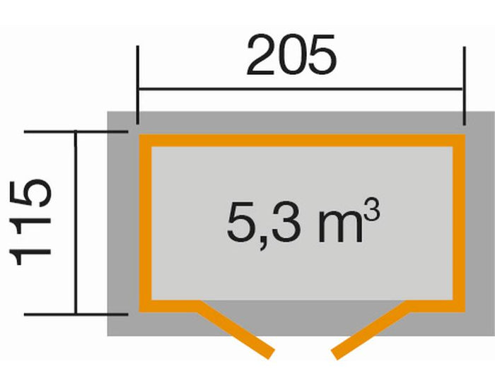 Weka Gartenhaus 265 Gr. 1 21 mm anthrazit