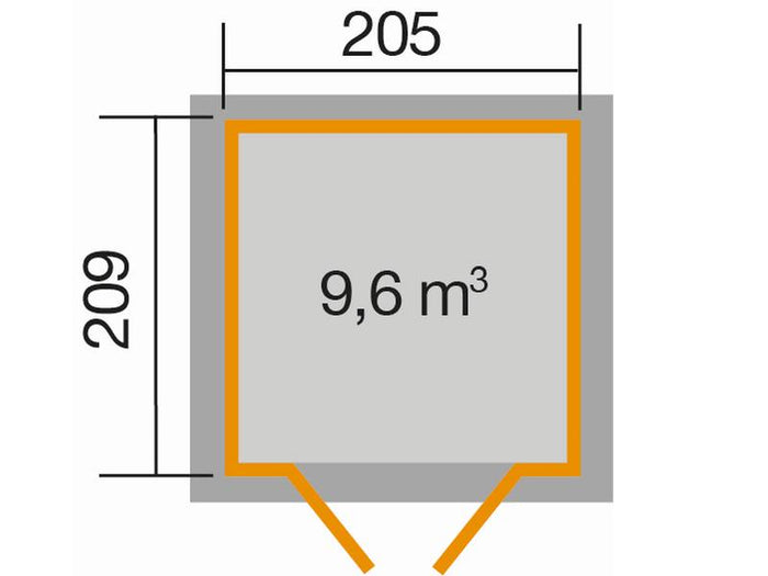 Weka Gartenhaus 265 Gr. 2 21 mm rot