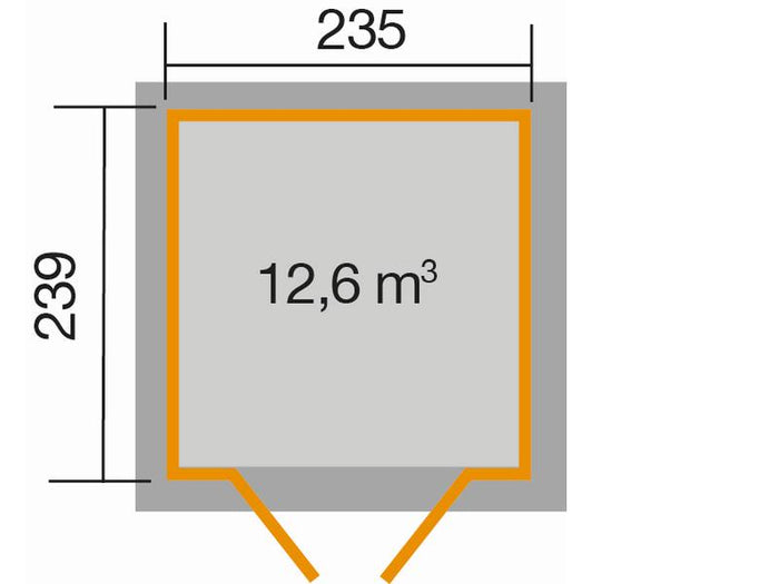 Weka Gartenhaus 265 Gr. 3 21 mm anthrazit