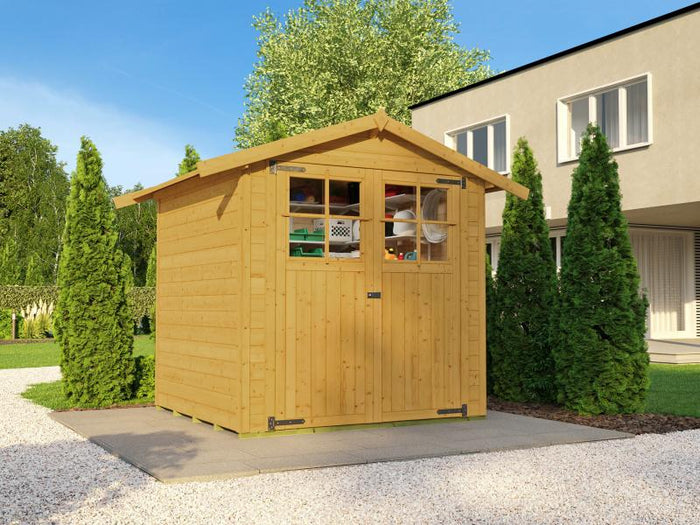 Weka Gartenhaus 316 Größe 1 mit Doppeltür Eiche hell