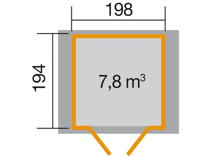 Weka Gartenhaus 316 Größe 2 mit Doppeltür Eiche hell