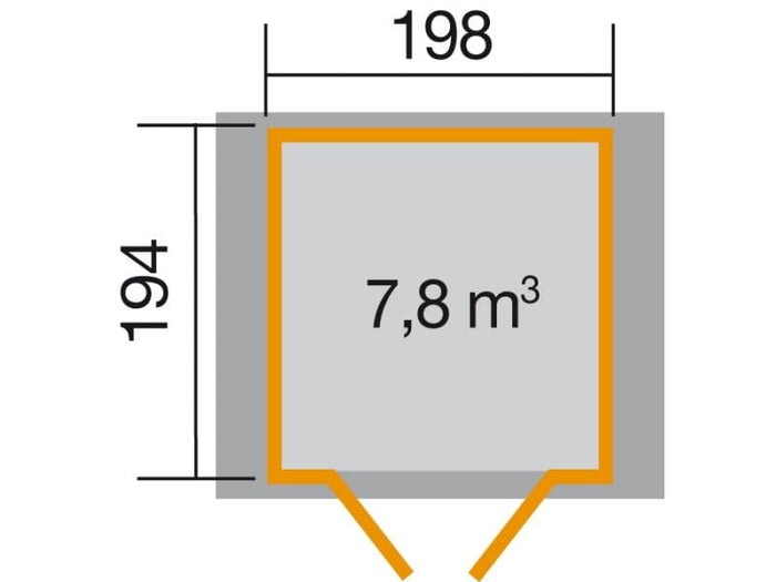 Weka Gartenhaus 316 Größe 2 mit Doppeltür Eiche hell
