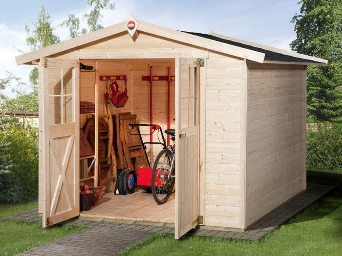 Weka Gartenhaus 316 Größe 3 mit Doppeltür natur