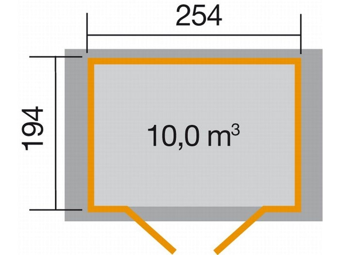Weka Gartenhaus 316 Größe 3 mit Doppeltür natur