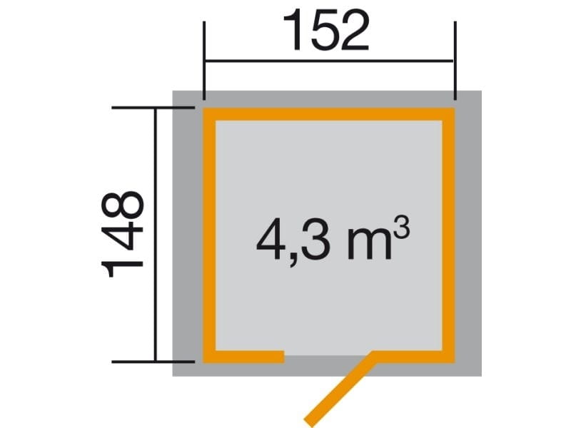 Weka Gartenhaus 317 Größe 2 mit Einzeltür natur