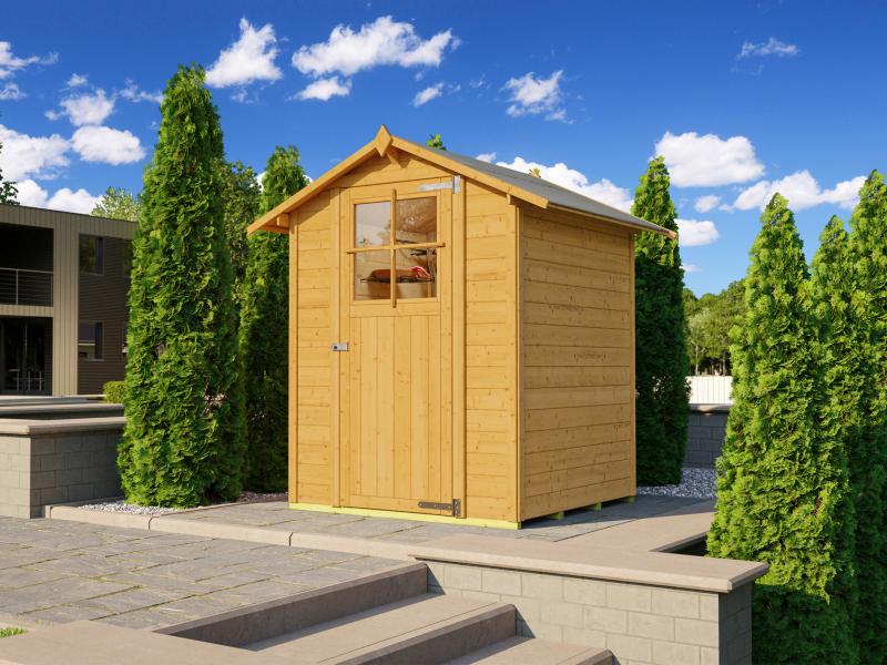 Weka Gartenhaus 317 Größe 2 mit Einzeltür Eiche hell