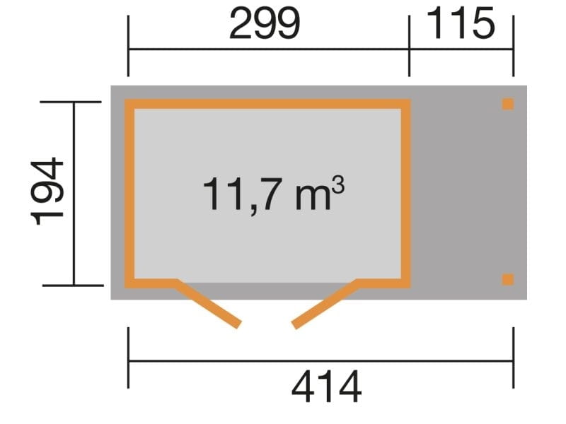 Weka Gartenhaus 321 A Größe 4 natur Anbau 115 cm