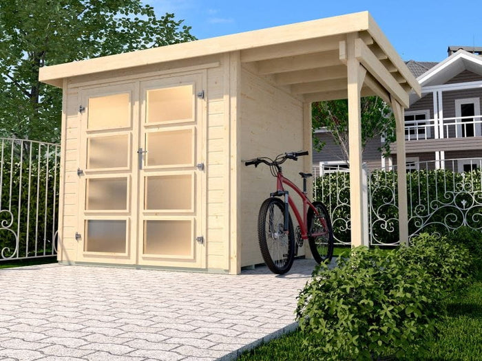 Weka Gartenhaus 321 Größe 1 mit Anbaudach 115 cm