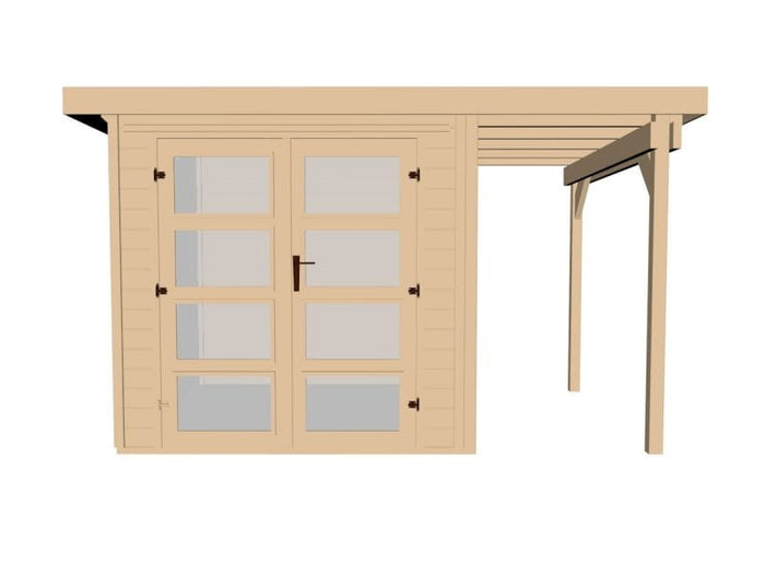 Weka Gartenhaus 321 Größe 3 mit Anbaudach 115 cm