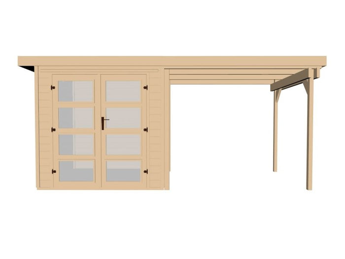 Weka Gartenhaus 321 Größe 4 natur Anbau 230 cm