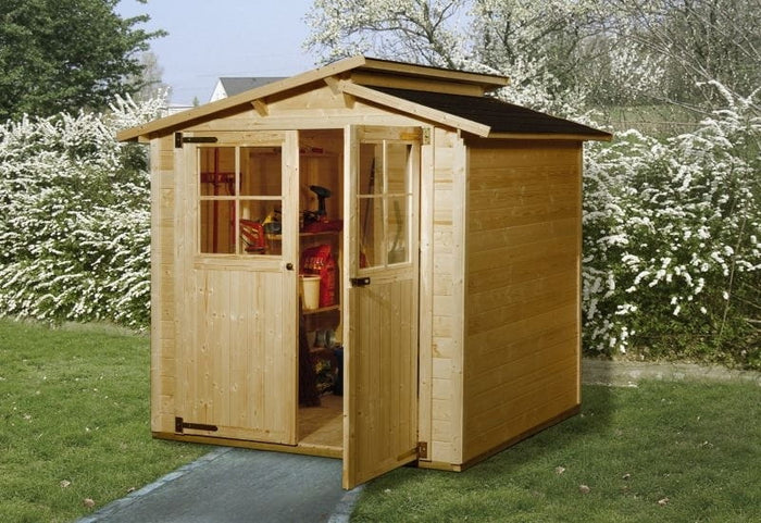 Weka Gartenhaus 323 Größe 1 Eiche hell lasiert