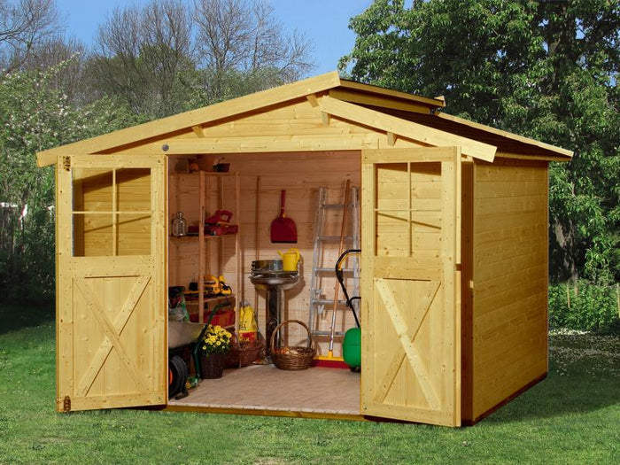 Weka Gartenhaus 323 Größe 4 Eiche hell lasiert