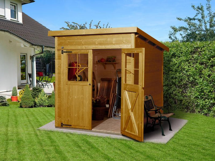 Weka Gartenhaus 325 Größe 1 Eiche hell lasiert