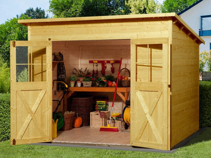 Weka Gartenhaus 325 Größe 3 Eiche hell lasiert