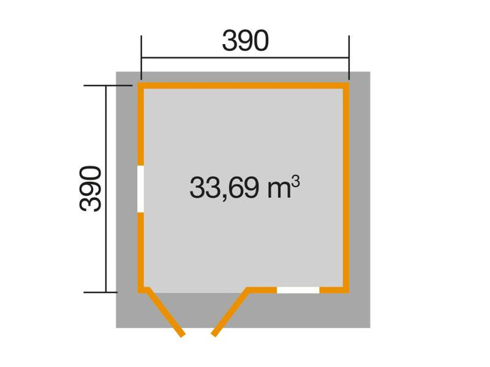 Weka Gartenhaus 401 Gr. 2 hellgrau 40 mm