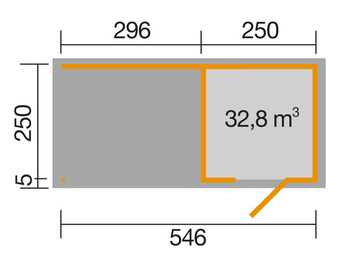 Weka Gartenhaus 413 B Gr 1 natur mit Anbau 300 cm