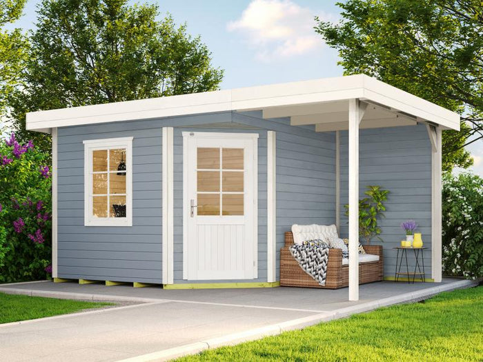 Weka Gartenhaus 5-Eck-Haus 213 Gr 1 grau Anbau 150 cm
