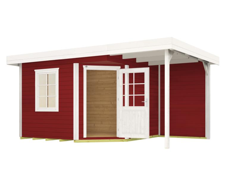 Weka Gartenhaus 5-Eck-Haus 213 Gr 1 schwedenrot Anbau 150 cm