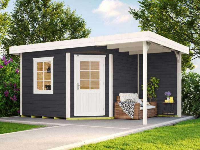 Weka Gartenhaus 5-Eck-Haus 213 Gr 1 anthrazit Anbau 150 cm