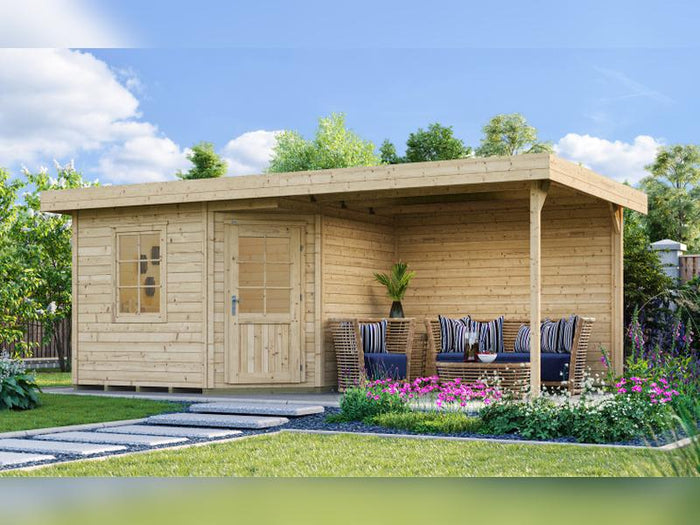 Weka Gartenhaus 5-Eck-Haus 213 Gr 2 natur Anbau 300 cm