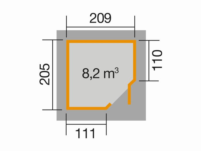 Weka Gartenhaus 5-Eck-Haus 229 A Gr 1 schwedenrot