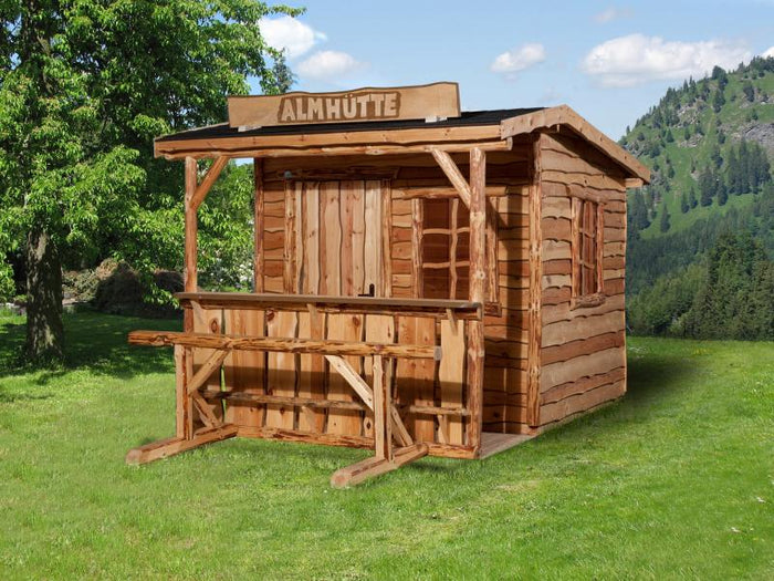 Weka Gartenhaus Almhütte Nature 3 Gr. 1 inkl. Vordach 100 cm