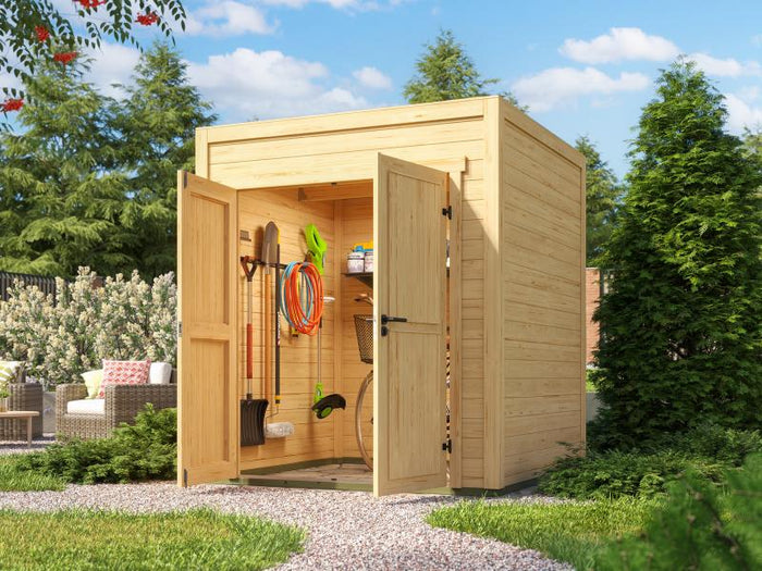 Weka Gartenhaus Batu 1, 28mm natur, inkl. Vollholz-Doppeltür