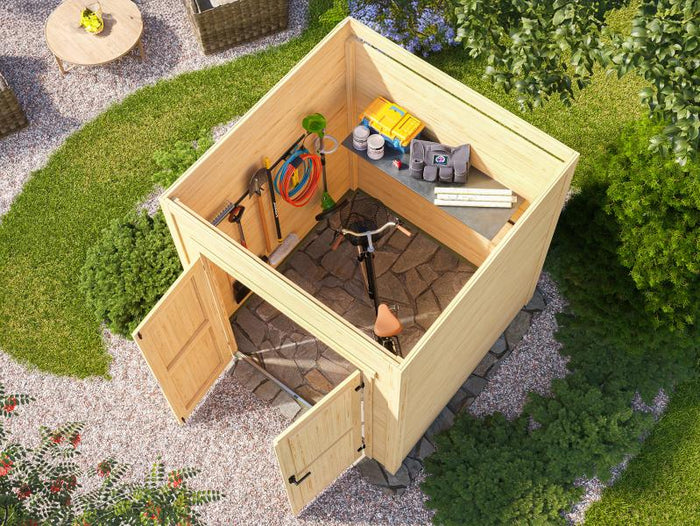 Weka Gartenhaus Batu 1, 28mm natur, inkl. Vollholz-Doppeltür