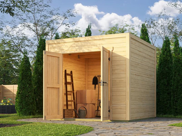 Weka Gartenhaus Batu 1,5, 28mm natur, inkl. Vollholz-Doppeltür