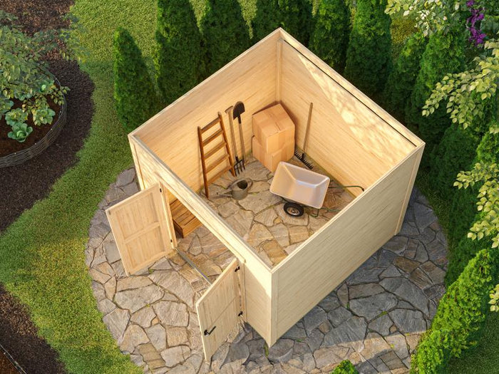 Weka Gartenhaus Batu 1,5, 28mm natur, inkl. Vollholz-Doppeltür