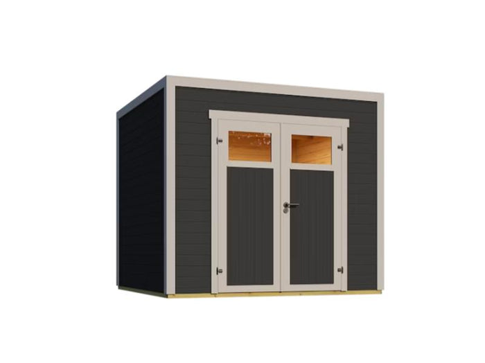 Weka Gartenhaus Batu 1,5, 28mm, inkl. Rahmen-Doppeltür, Dunkelgrau