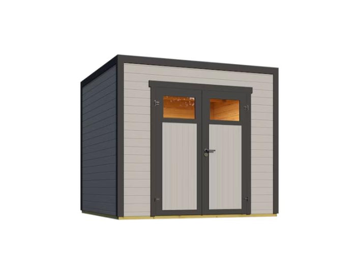 Weka Gartenhaus Batu 1,5, 28mm, inkl. Rahmen-Doppeltür, Hellgrau