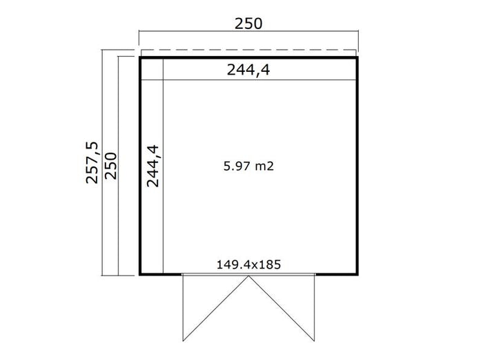 Weka Gartenhaus Batu 2, 28mm, inkl. Vollholz-Doppeltür, Duneklgrau