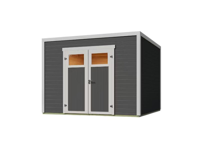 Weka Gartenhaus Batu 3, 28mm, inkl. moderner Rahmen-Doppeltür, Dunkelgrau