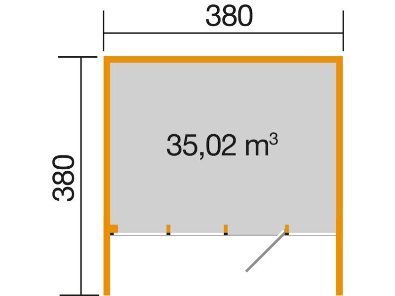Weka Gartenhaus Cubilis 2.0 Gr. 1 45 mm natur