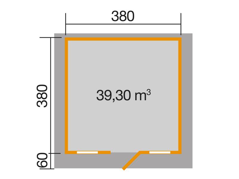 Weka Gartenhaus Konstanz 1 Gr. 2 Vordach 60 cm